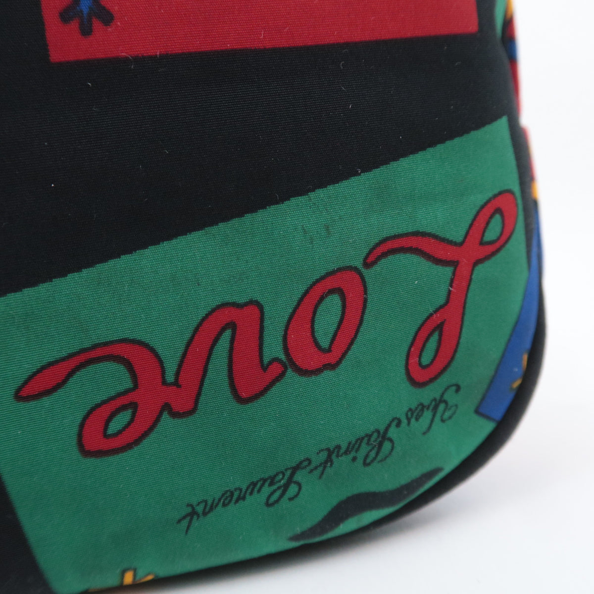 SAINT LAURENT YSL Multicolor "Love" Print Bucket Handbag