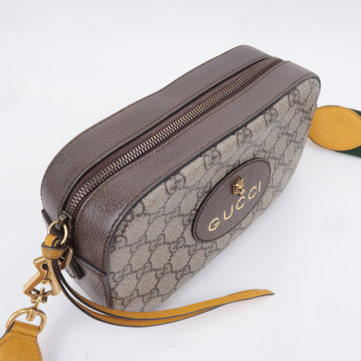 GUCCI Neo Vintage Tiger Head GG Supreme Shoulder Bag 476466
