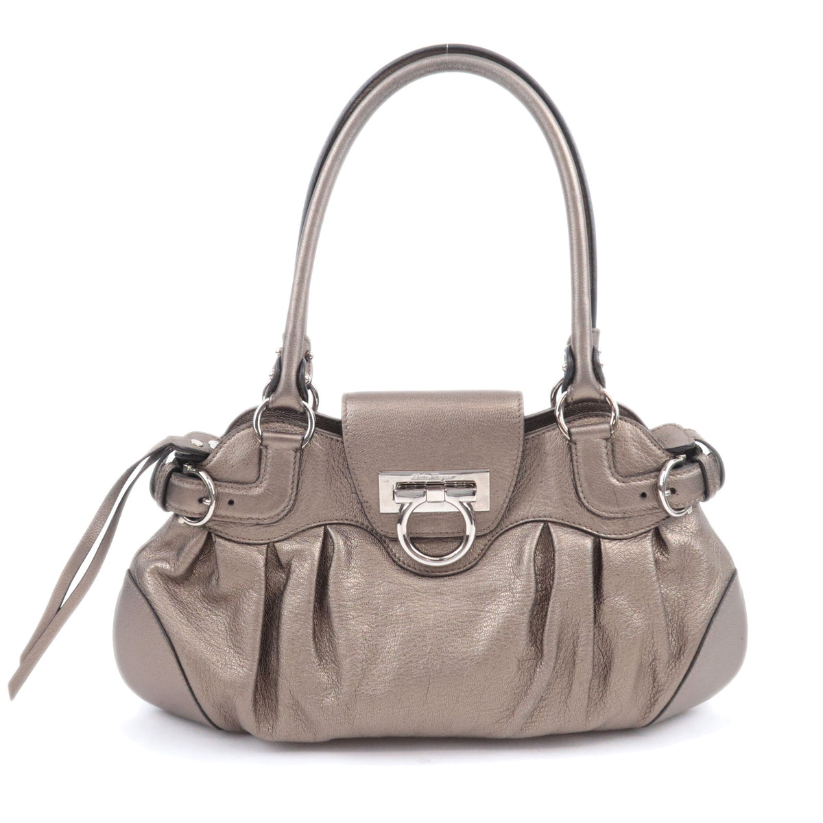 Ferragamo Gancini Leather Shoulder Bag93419
