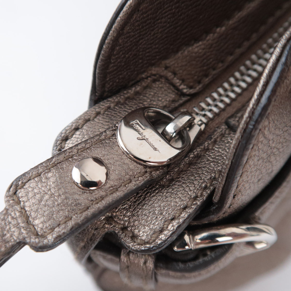 Ferragamo Gancini Leather Shoulder Bag