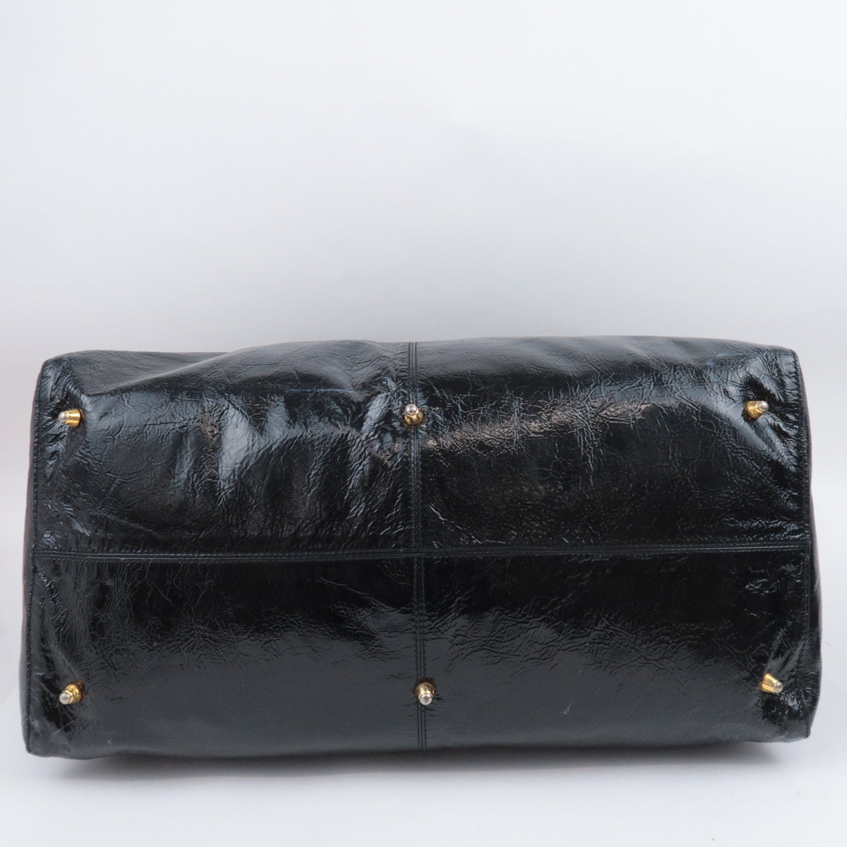 FENDI Patent Large Boston Bag Weekender Bag 26370