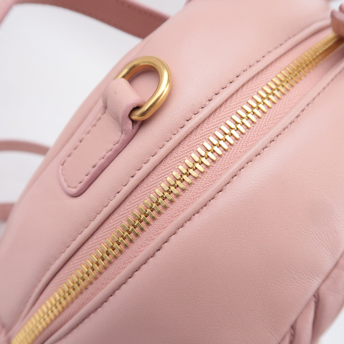 MIU MIU Matelasse Leather Backpack Pink 5BZ022