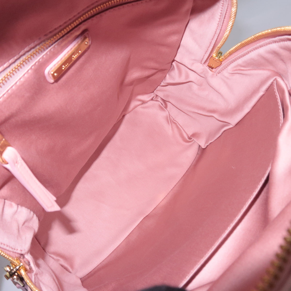 MIU MIU Matelasse Leather Backpack Pink 5BZ022
