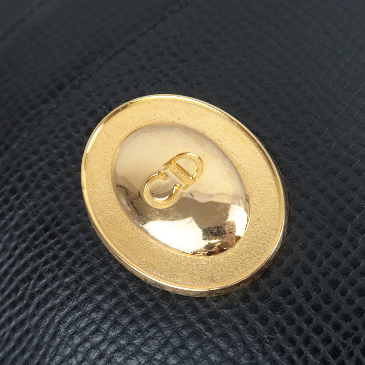 Christian Dior Oval Logo Leather Shoulder Bag