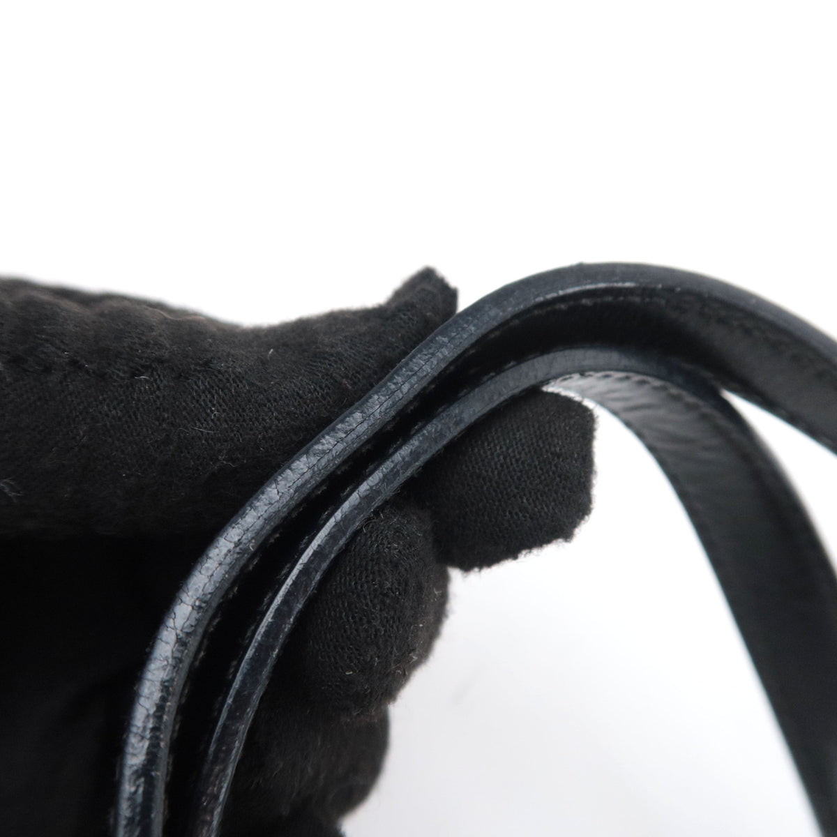 PRADA Nylon Leather Tote Bag Black BR3214