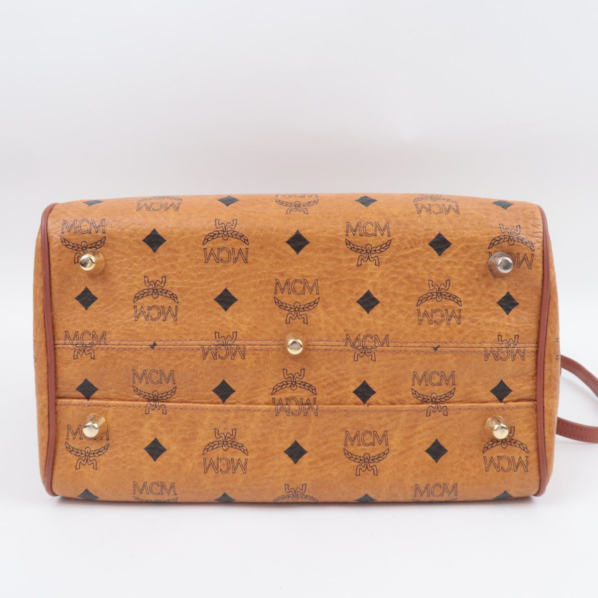 MCM Visetos 2Way Leather Shoulder Bag Brown