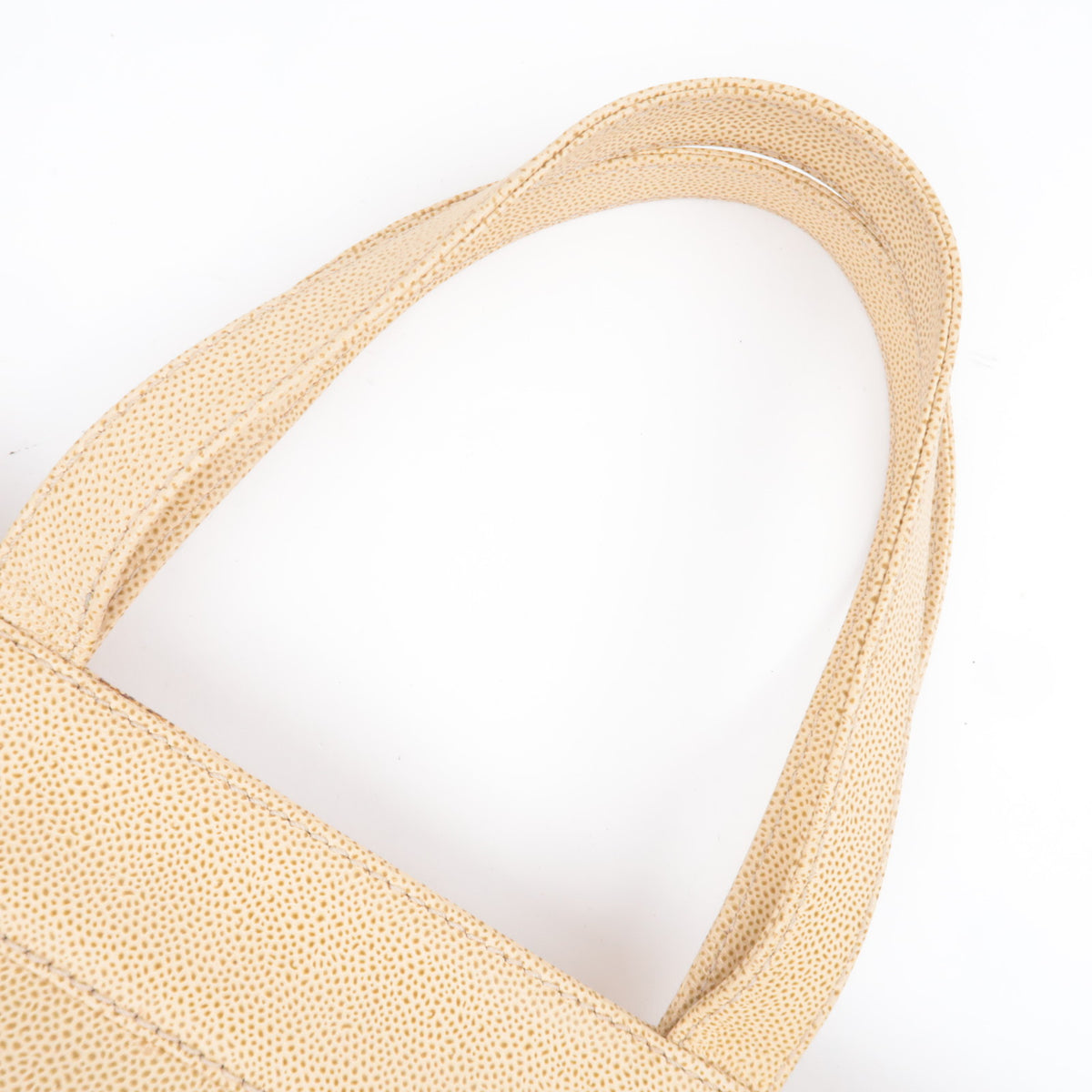 CHANEL Coco Mark Tote Bag Caviarskin Beige