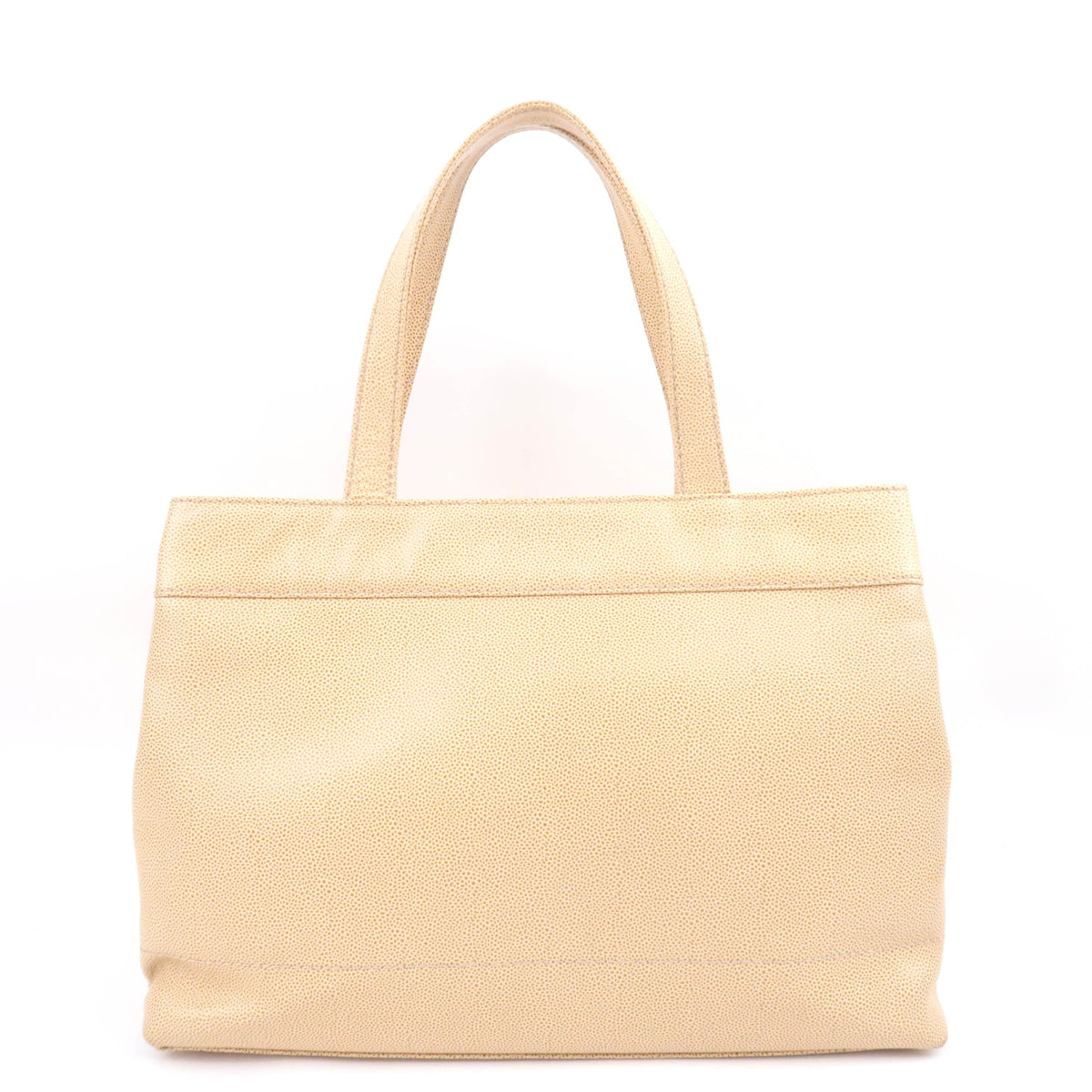 CHANEL Coco Mark Tote Bag Caviarskin Beige
