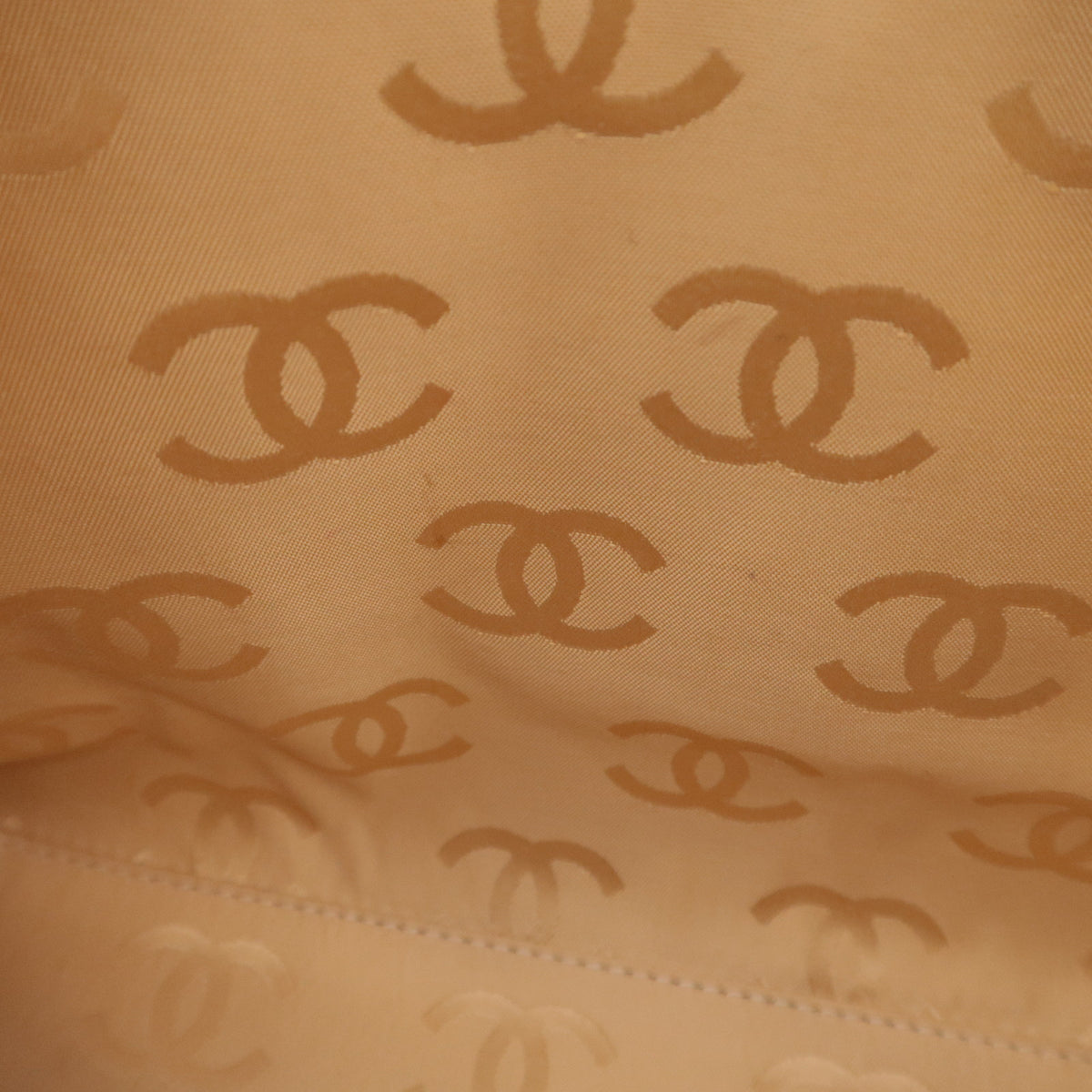 CHANEL Coco Mark Tote Bag Caviarskin Beige