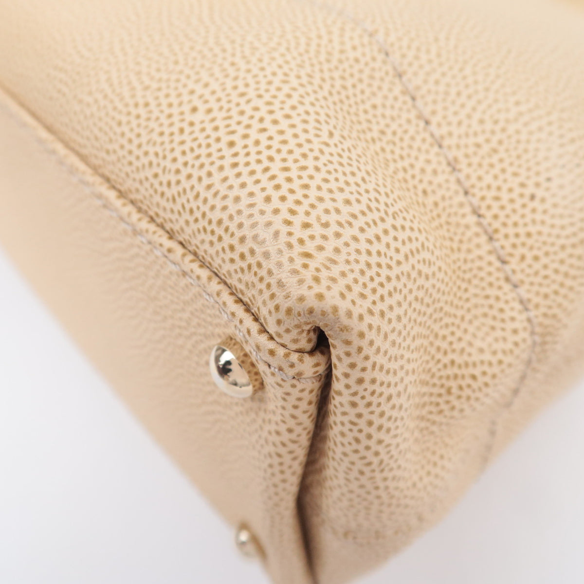 CHANEL Coco Mark Tote Bag Caviarskin Beige