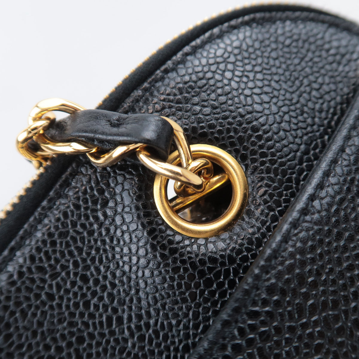 CHANEL Triple Coco Chain Tote Bag Caviarskin Black