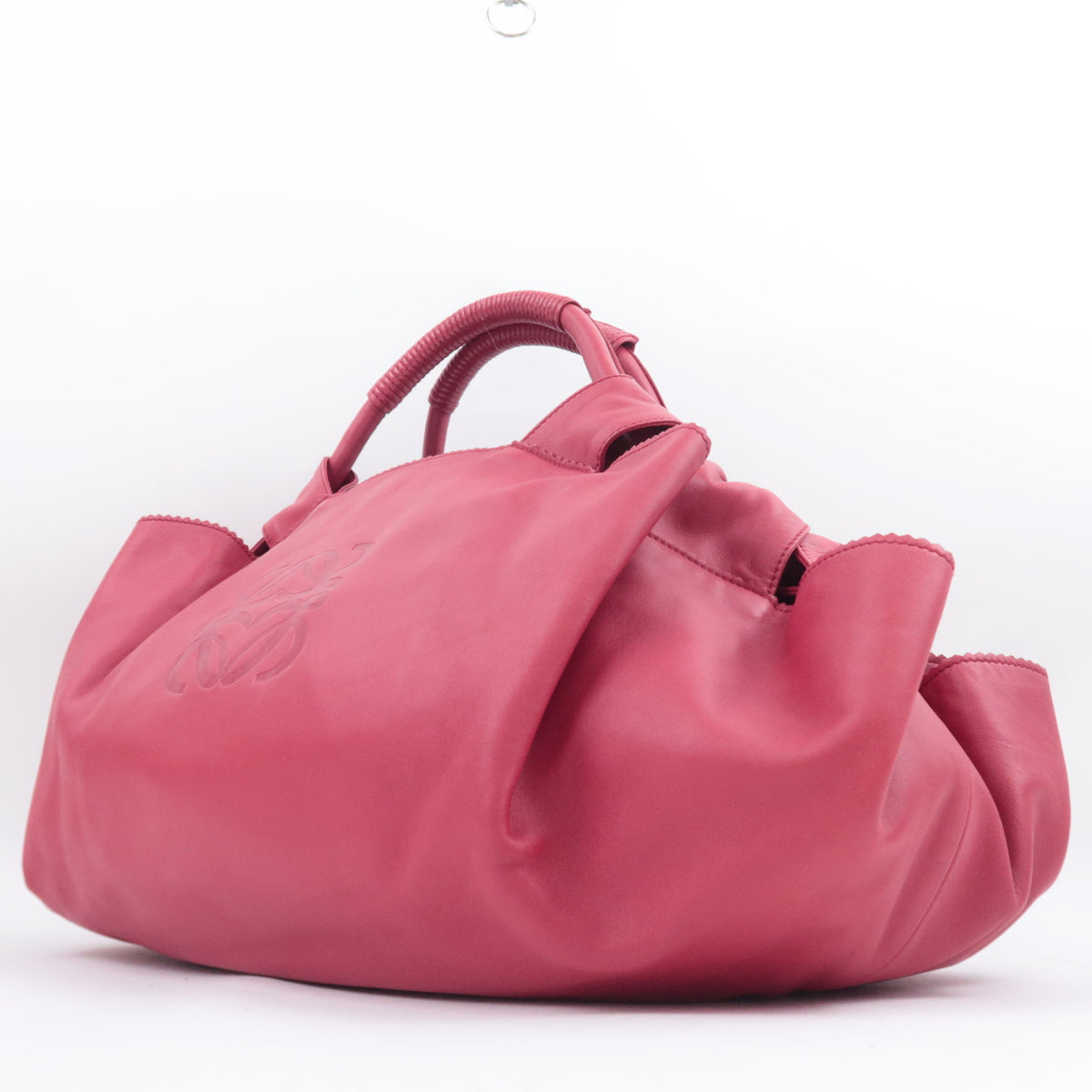 LOEWE Nappa Aire Anagram Leather Handbag Red