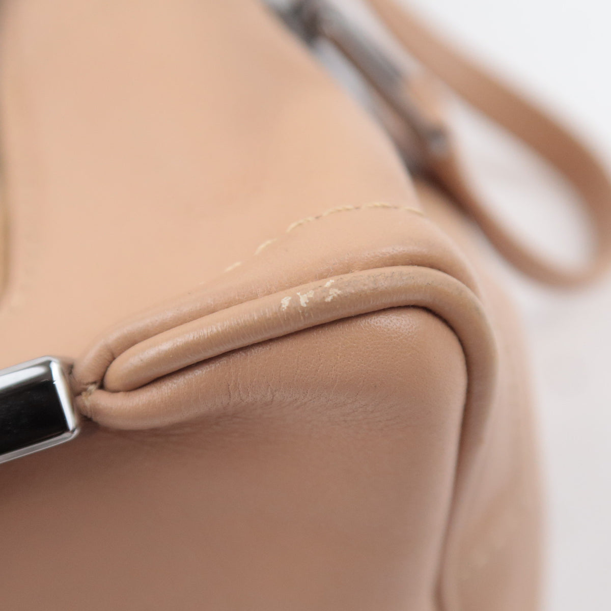 CHANEL Chocolate Bar Beige Leather Bag