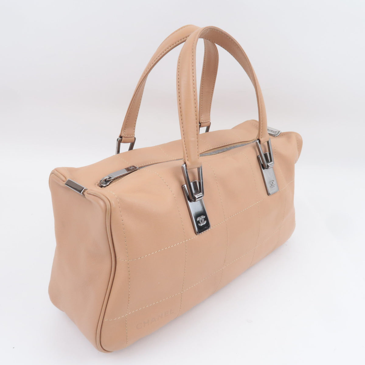 CHANEL Chocolate Bar Beige Leather Bag