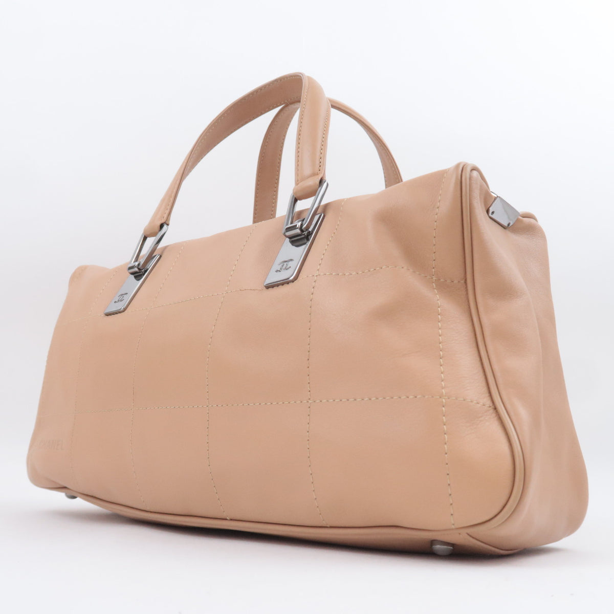 CHANEL Chocolate Bar Beige Leather Bag