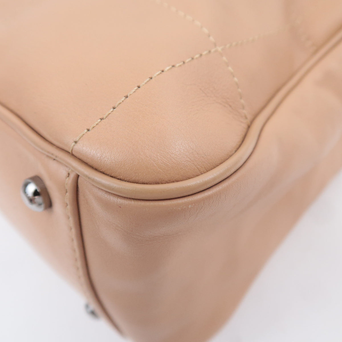 CHANEL Chocolate Bar Beige Leather Bag