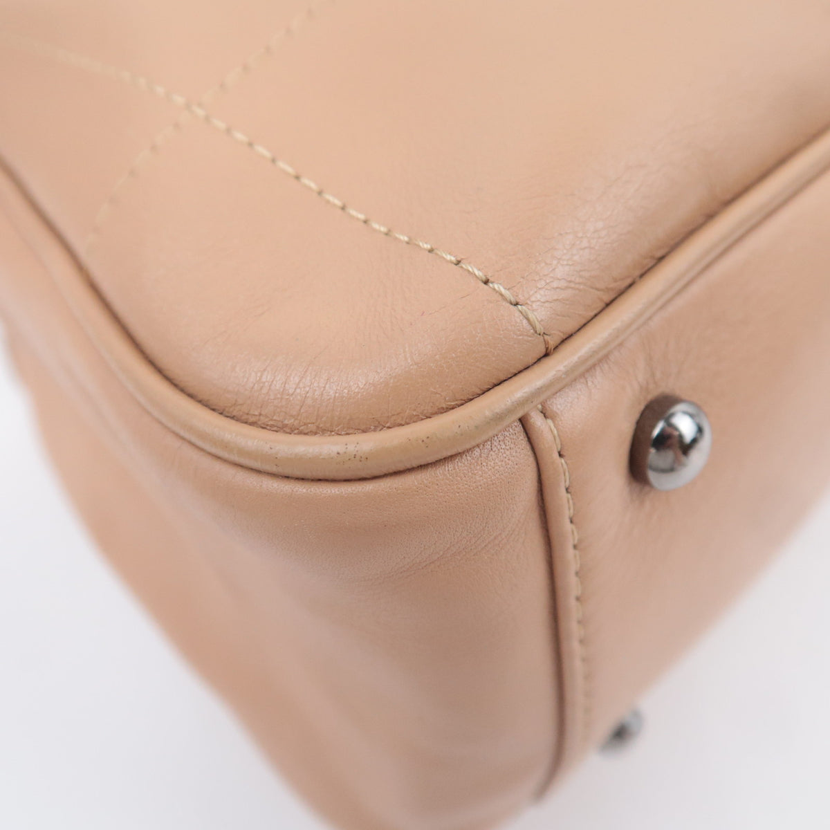 CHANEL Chocolate Bar Beige Leather Bag