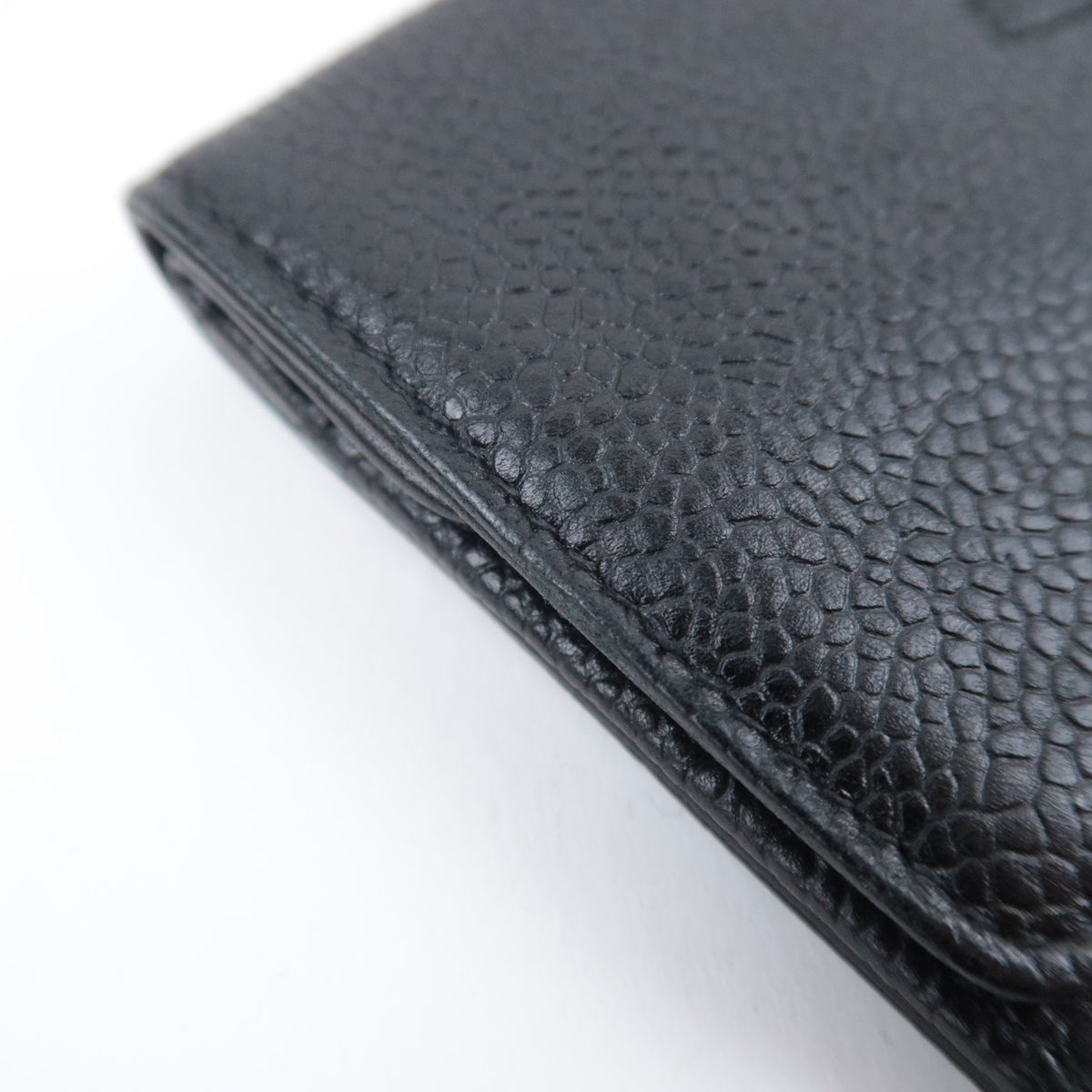 CHANEL Coco Mark Bi-Fold Long Flap Wallet Caviarskin Black