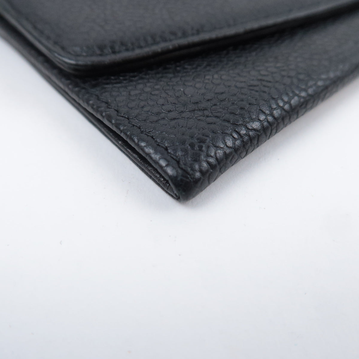 CHANEL Coco Mark Bi-Fold Long Flap Wallet Caviarskin Black