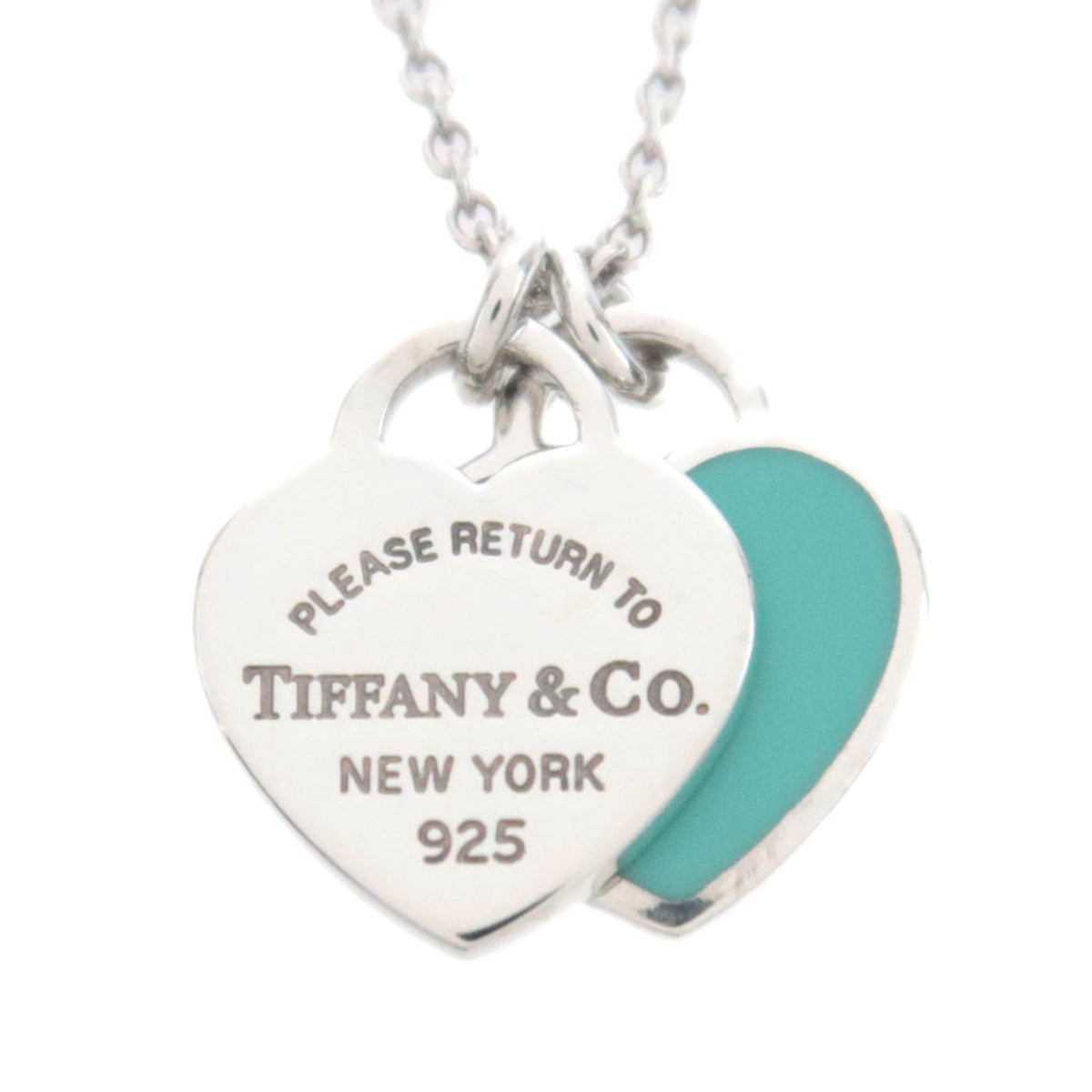 Tiffany&Co. Return To Tiffany Double Heart Tag Necklace 2.5g93486