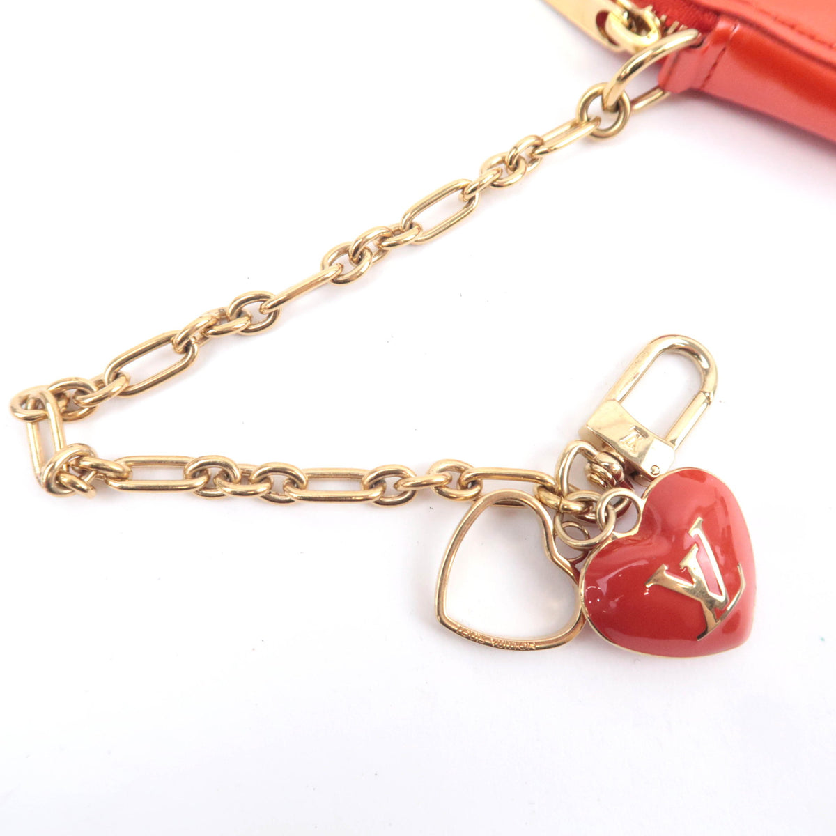 Louis Vuitton Monogram Vernis Porte Monnaie Coeur Orange Sunset M93658