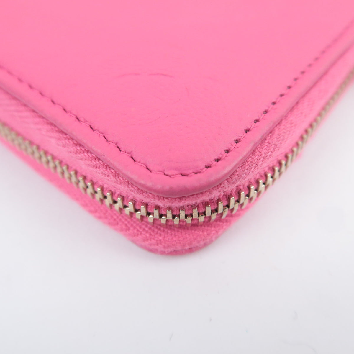 CHANEL Camellia Zip Around Leather Long Wallet