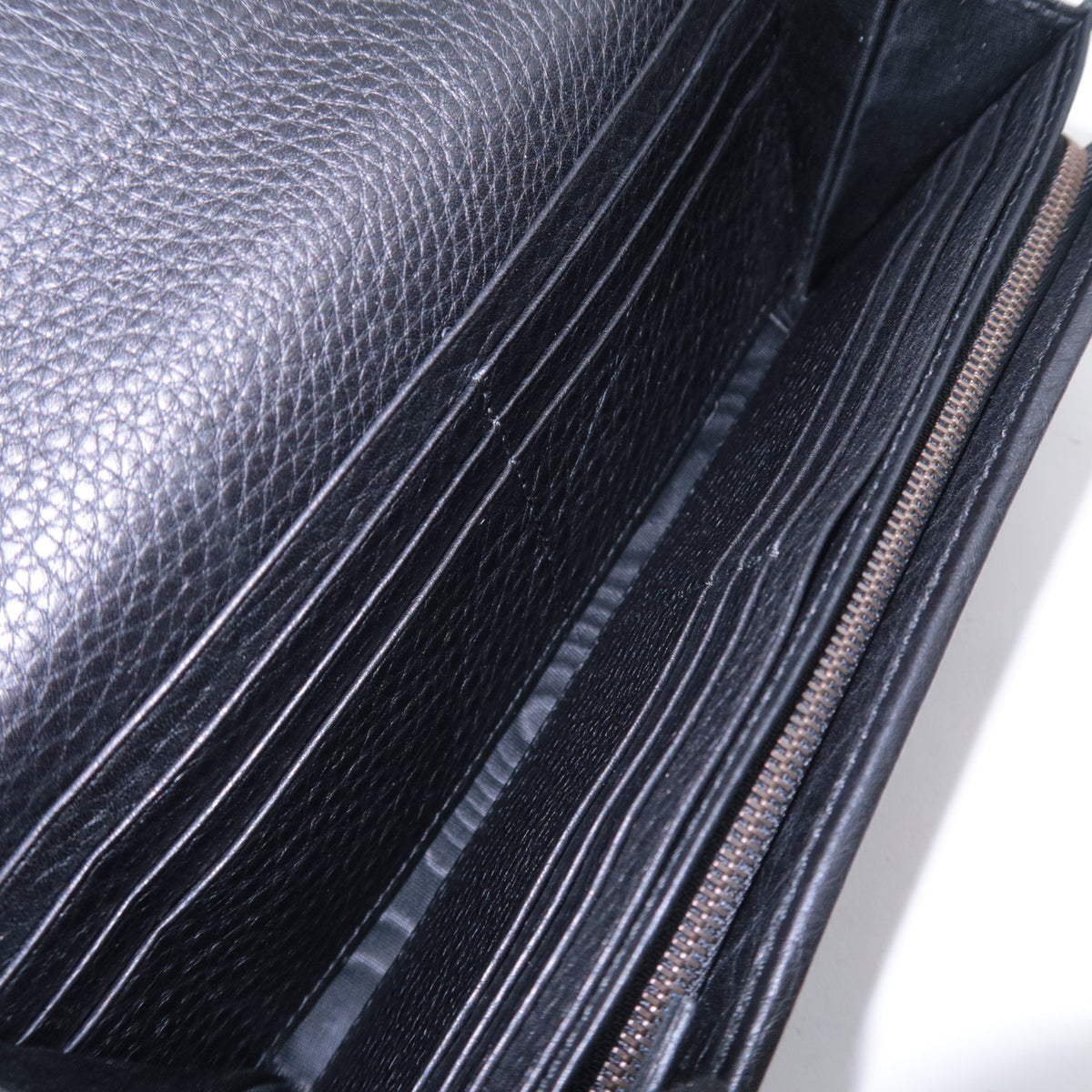 GUCCI Double G Leather Bi-Fold Long Wallet 245739