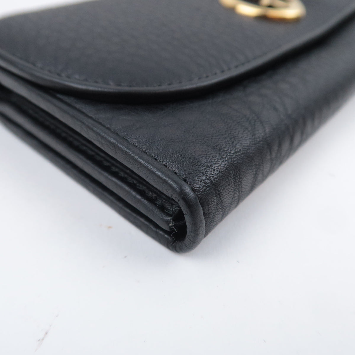 GUCCI Double G Leather Bi-Fold Long Wallet 245739