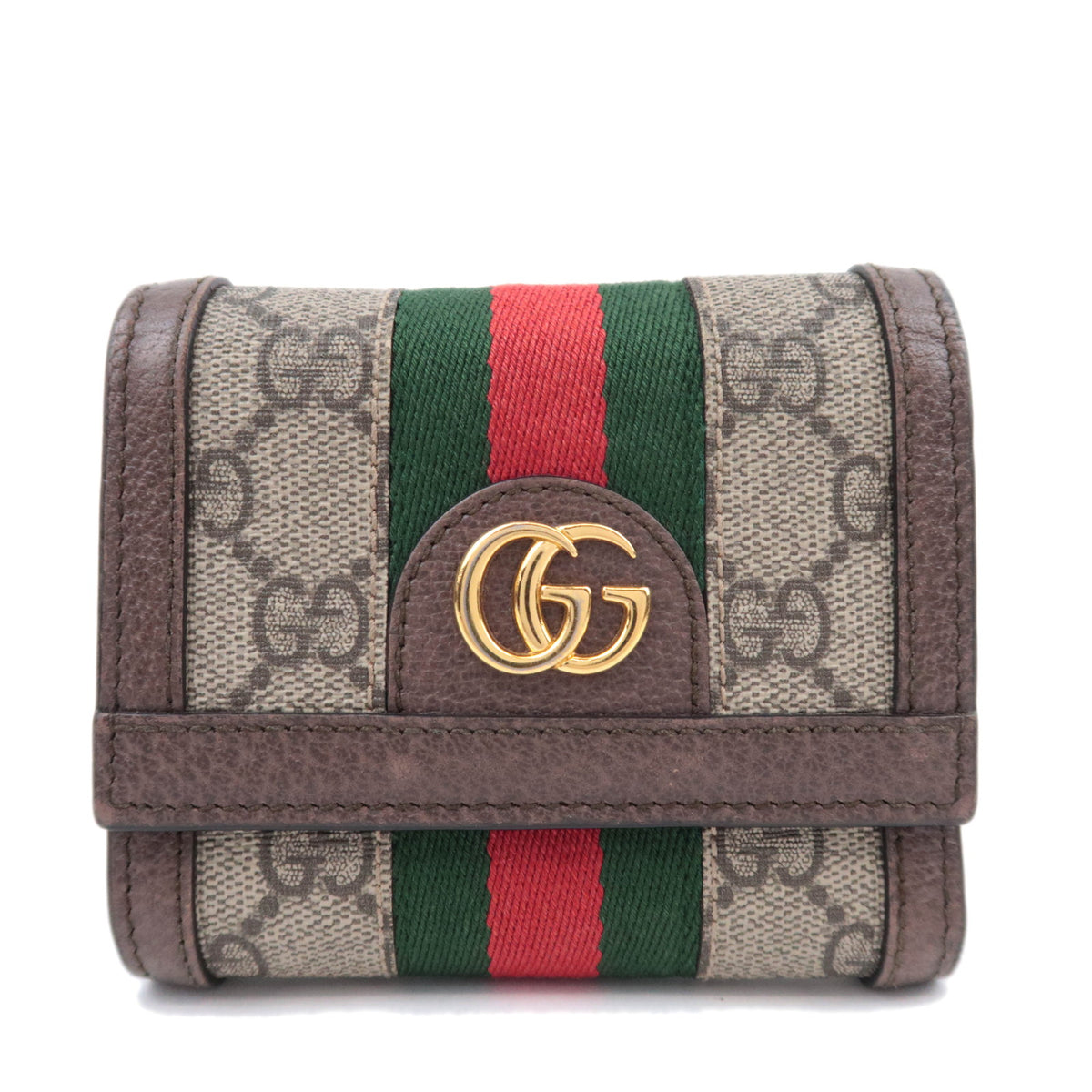 GUCCI Ophidia Sherry GG Supreme Tri-Fold Wallet 52317493526