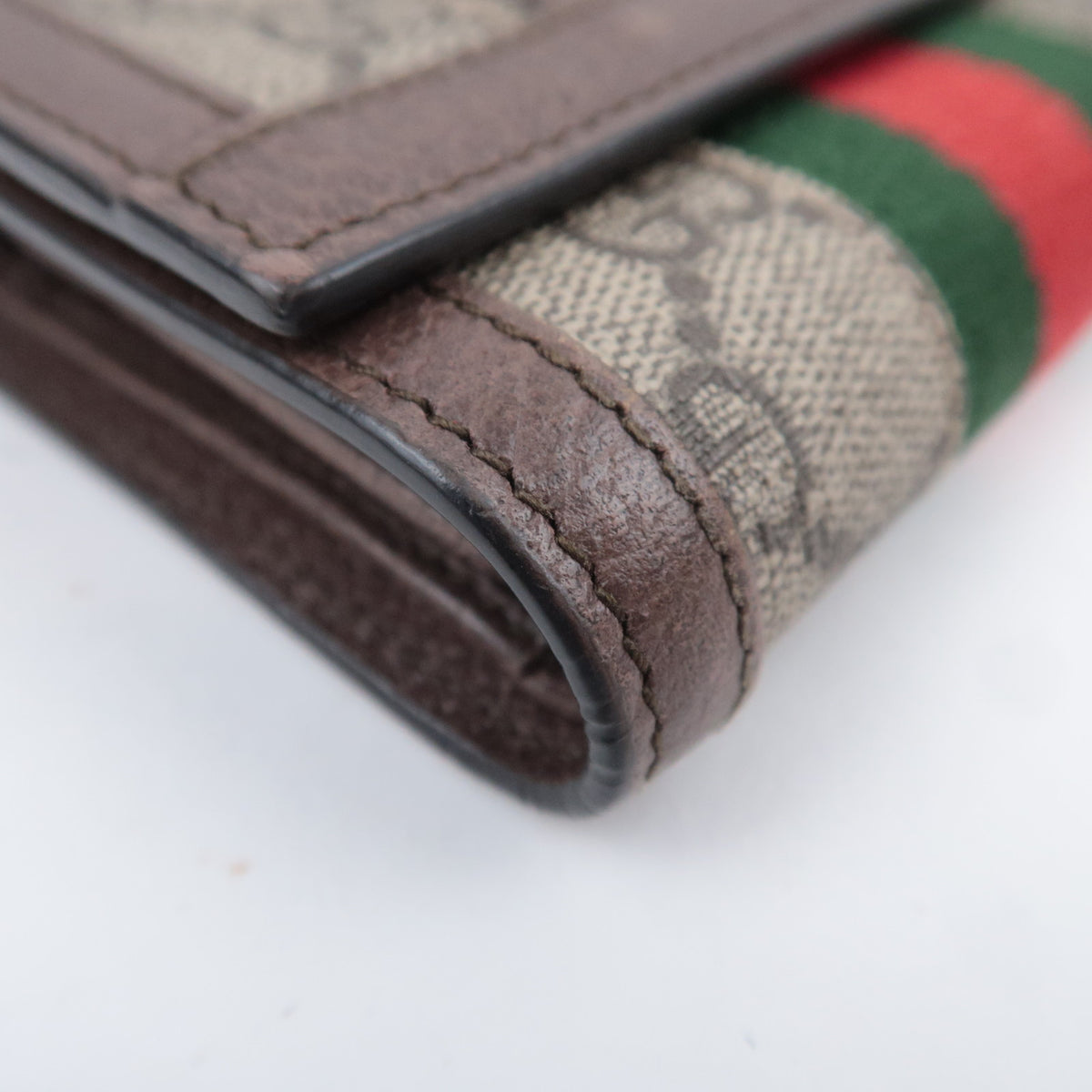 GUCCI Ophidia Sherry GG Supreme Tri-Fold Wallet 523174