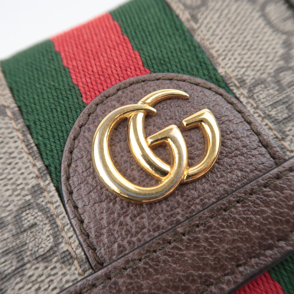 GUCCI Ophidia Sherry GG Supreme Tri-Fold Wallet 523174