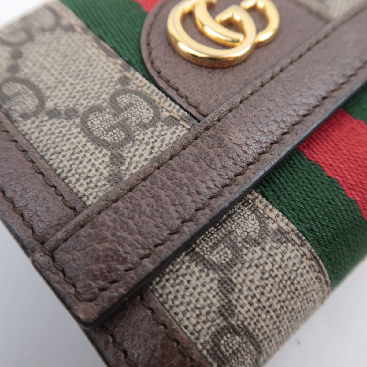 GUCCI Ophidia Sherry GG Supreme Tri-Fold Wallet 523174