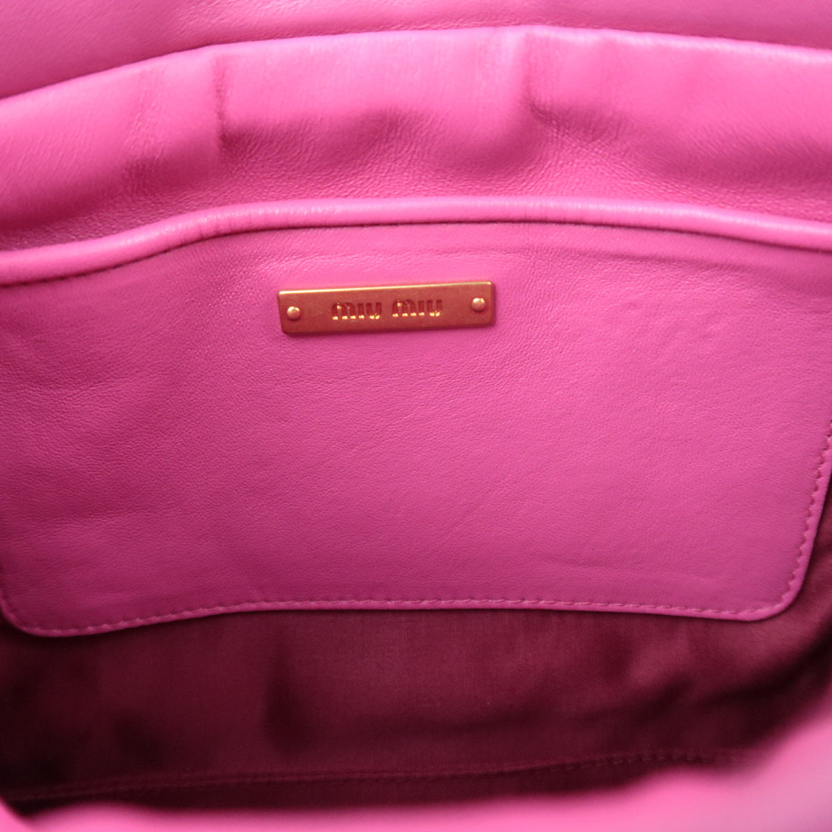 MIU MIU Matelasse 2Way Flat Shoulder Bag Clutch Bag RP0356