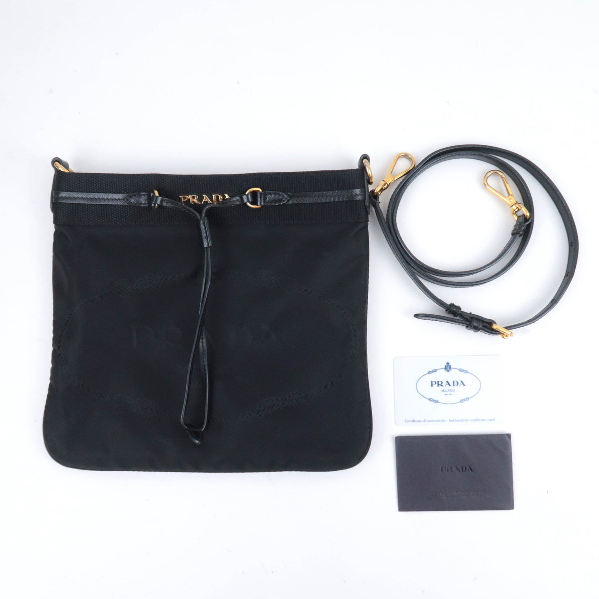 PRADA Front Logo Nylon Shoulder Bag BT0702