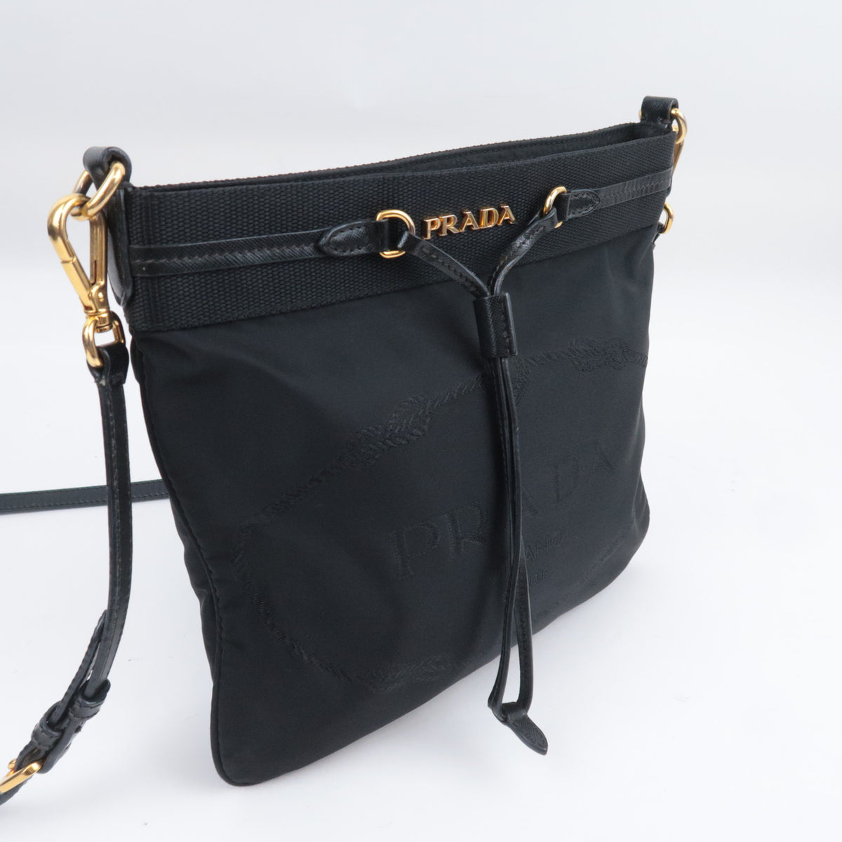PRADA Front Logo Nylon Shoulder Bag BT0702