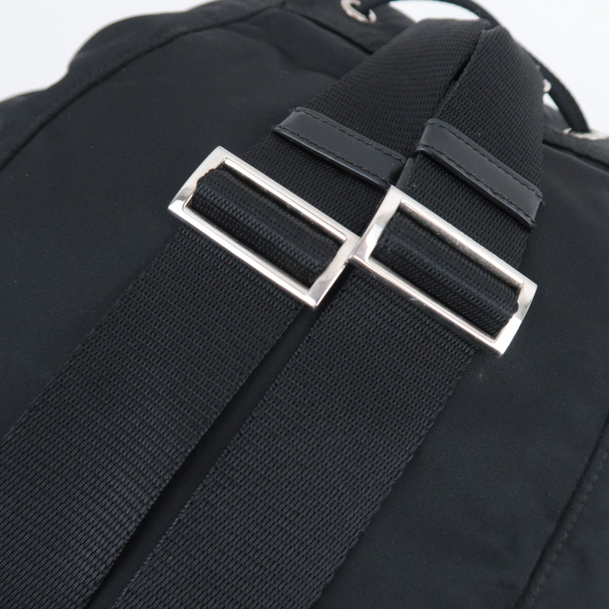 PRADA Nylon Leather Drawstring Backpack