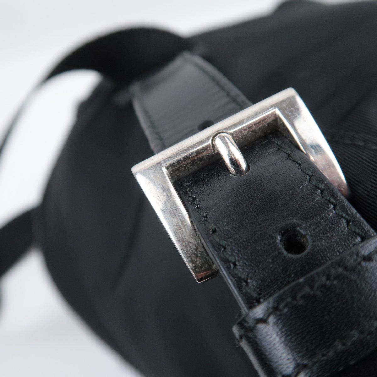 PRADA Nylon Leather Drawstring Backpack