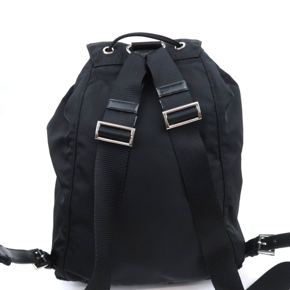 PRADA Nylon Leather Drawstring Backpack