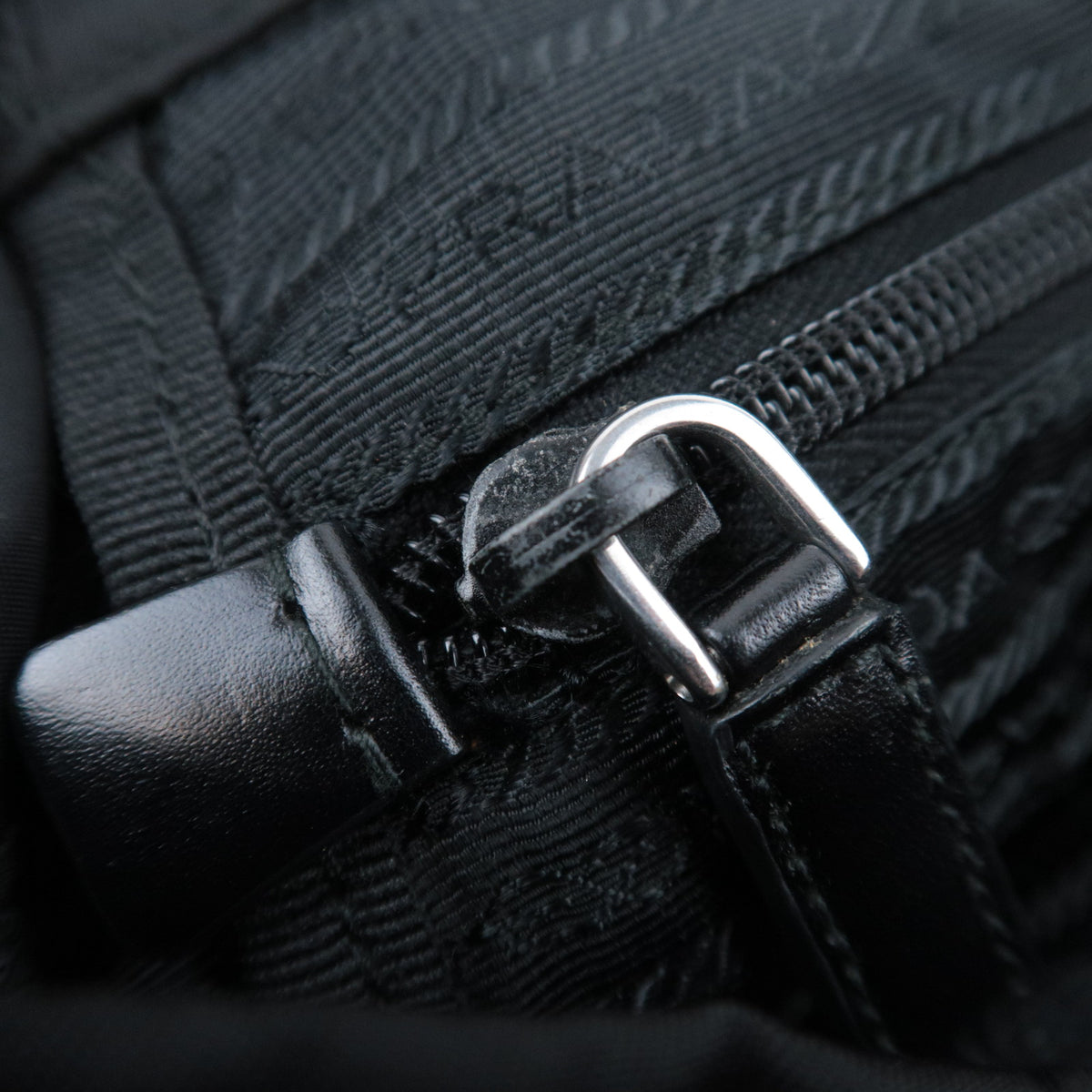 PRADA Nylon Leather Drawstring Backpack