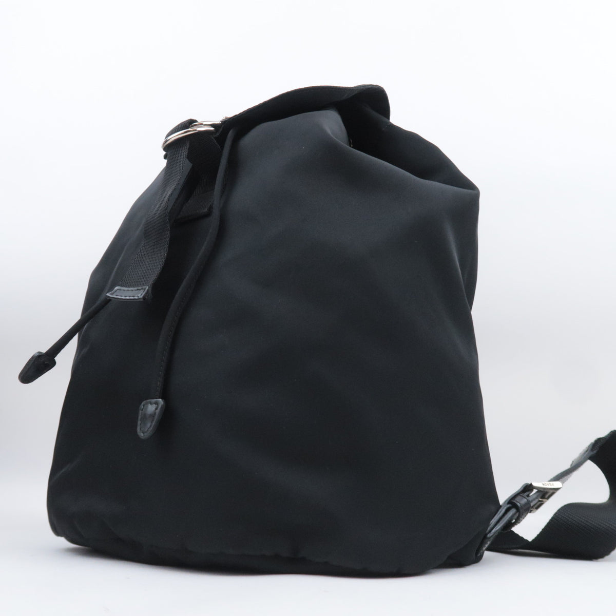 PRADA Nylon Leather Drawstring Backpack