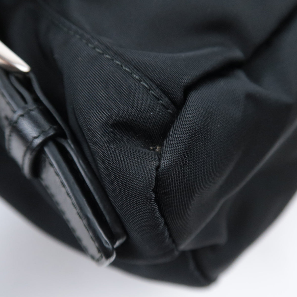 PRADA Nylon Leather Drawstring Backpack