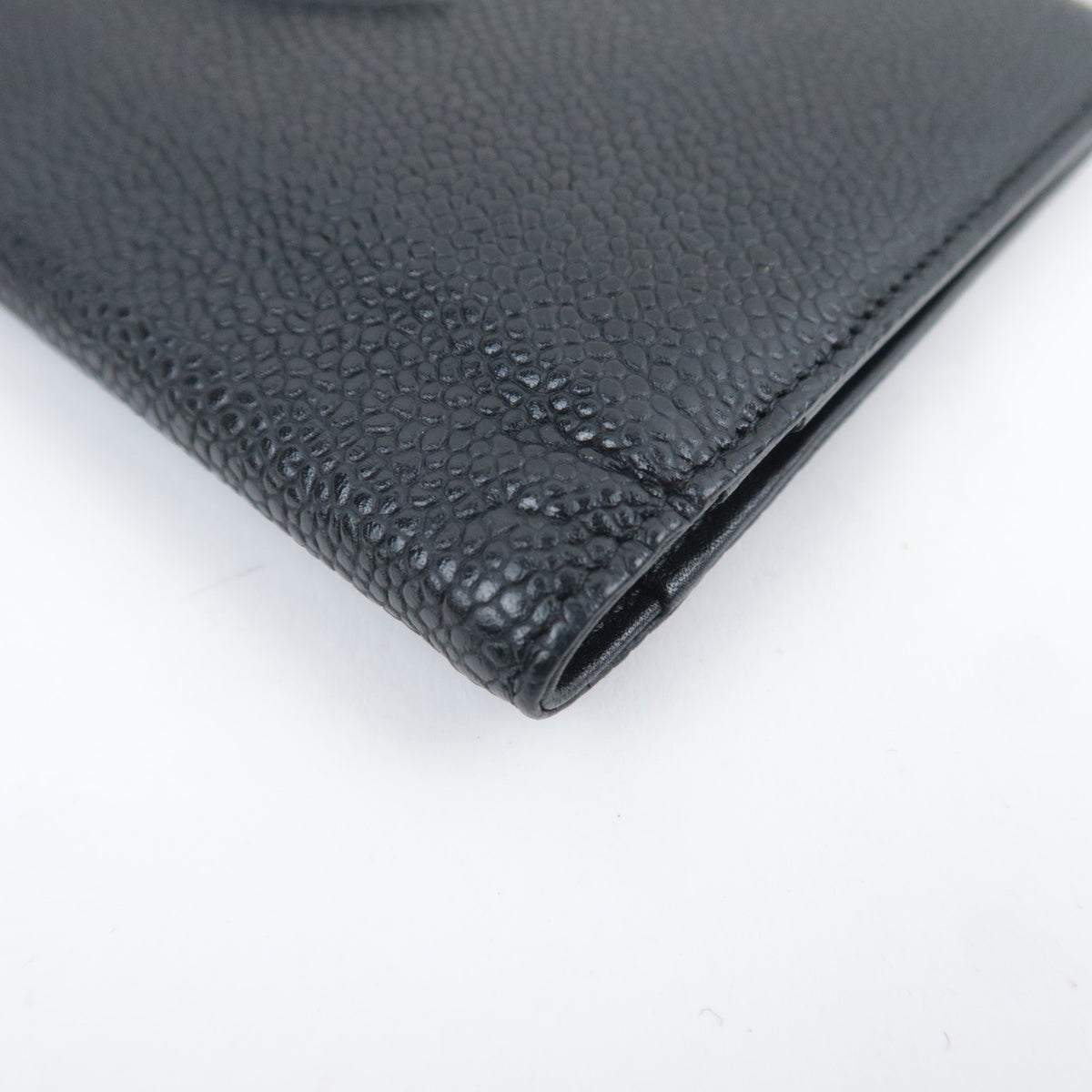 CHANEL Coco Mark Bi-Fold Long Wallet Caviarskin