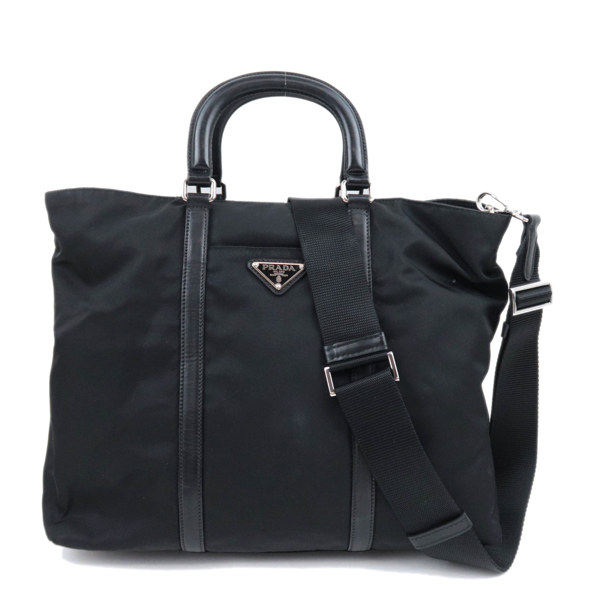 PRADA 2Way Nylon Leather Handbag93653