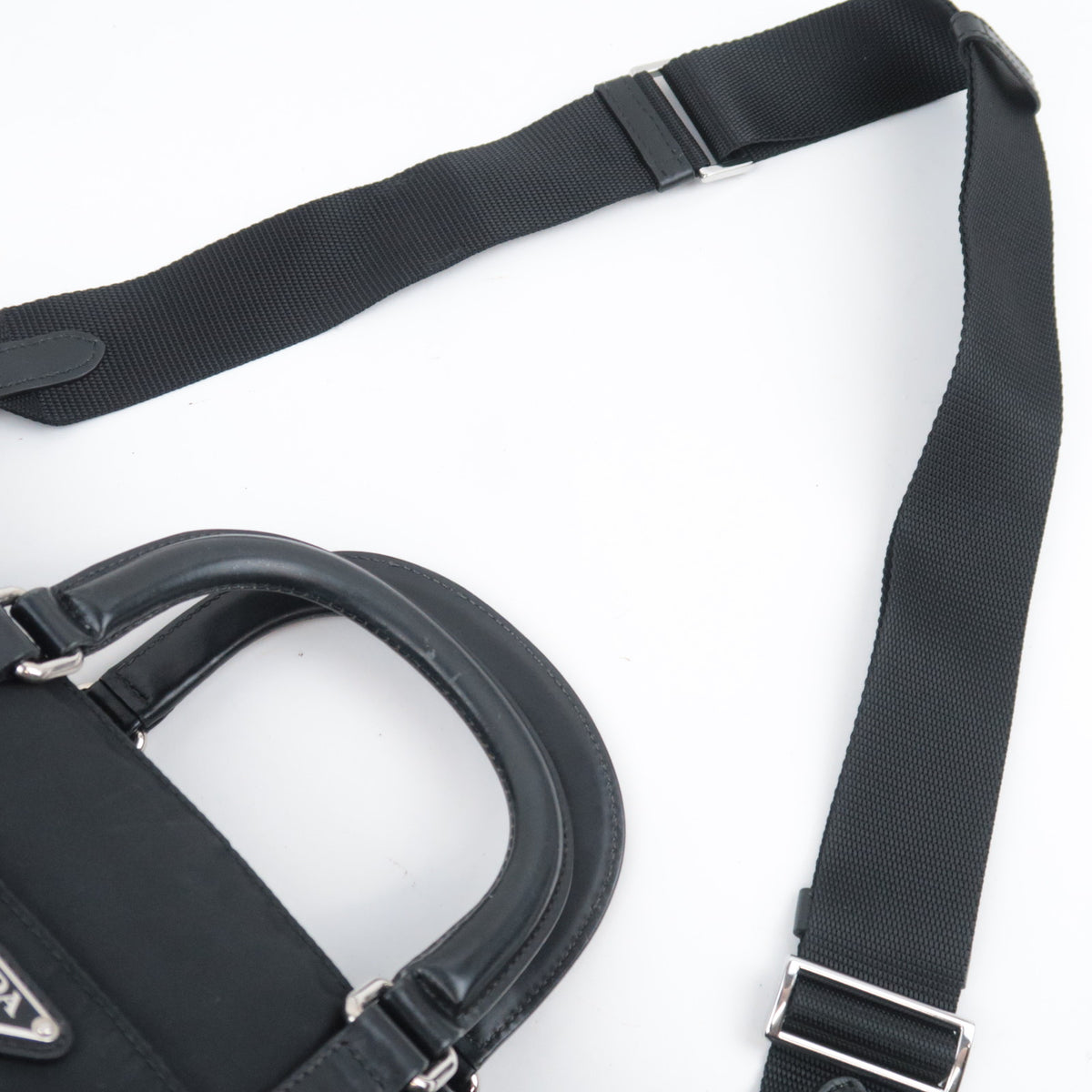 PRADA 2Way Nylon Leather Handbag