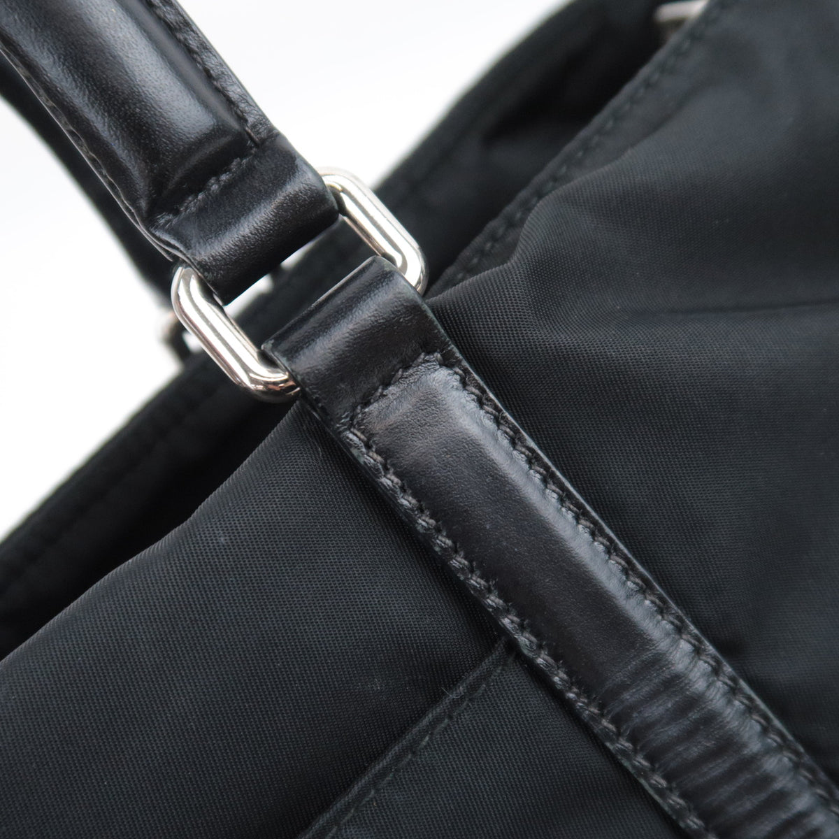 PRADA 2Way Nylon Leather Handbag