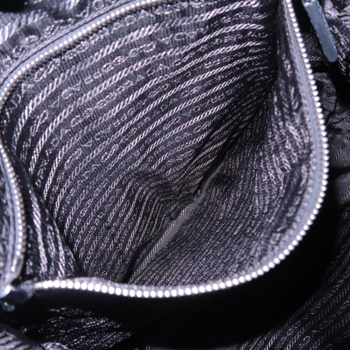 PRADA Logo 2Way Nylon Leather Handbag