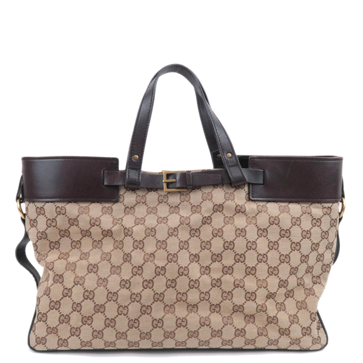 GUCCI GG Canvas Front Belt Tote Bag 10625193657