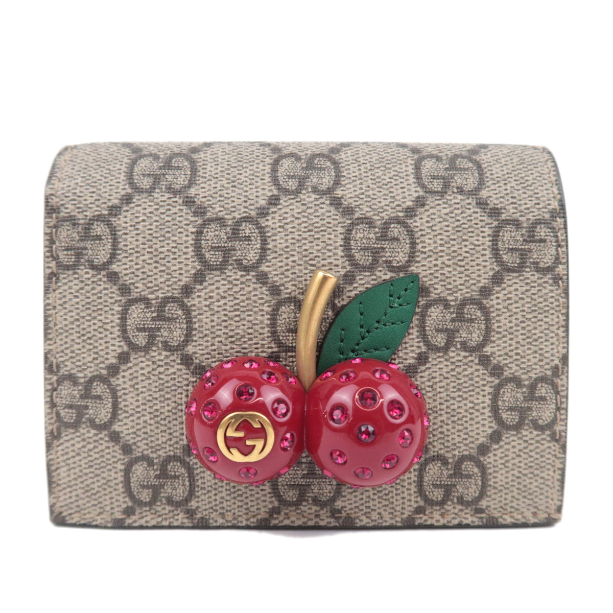 GUCCI GG Supreme Cherry Bi-Fold Wallet 47605093700