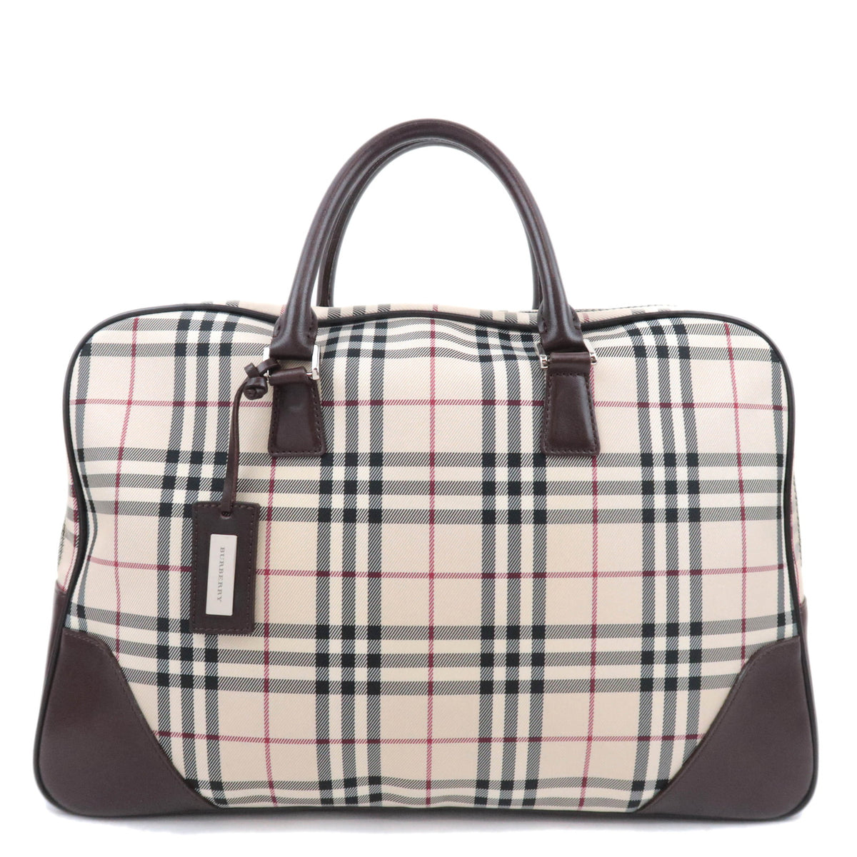 BURBERRY Nova Plaid Handbag Business Bag93719