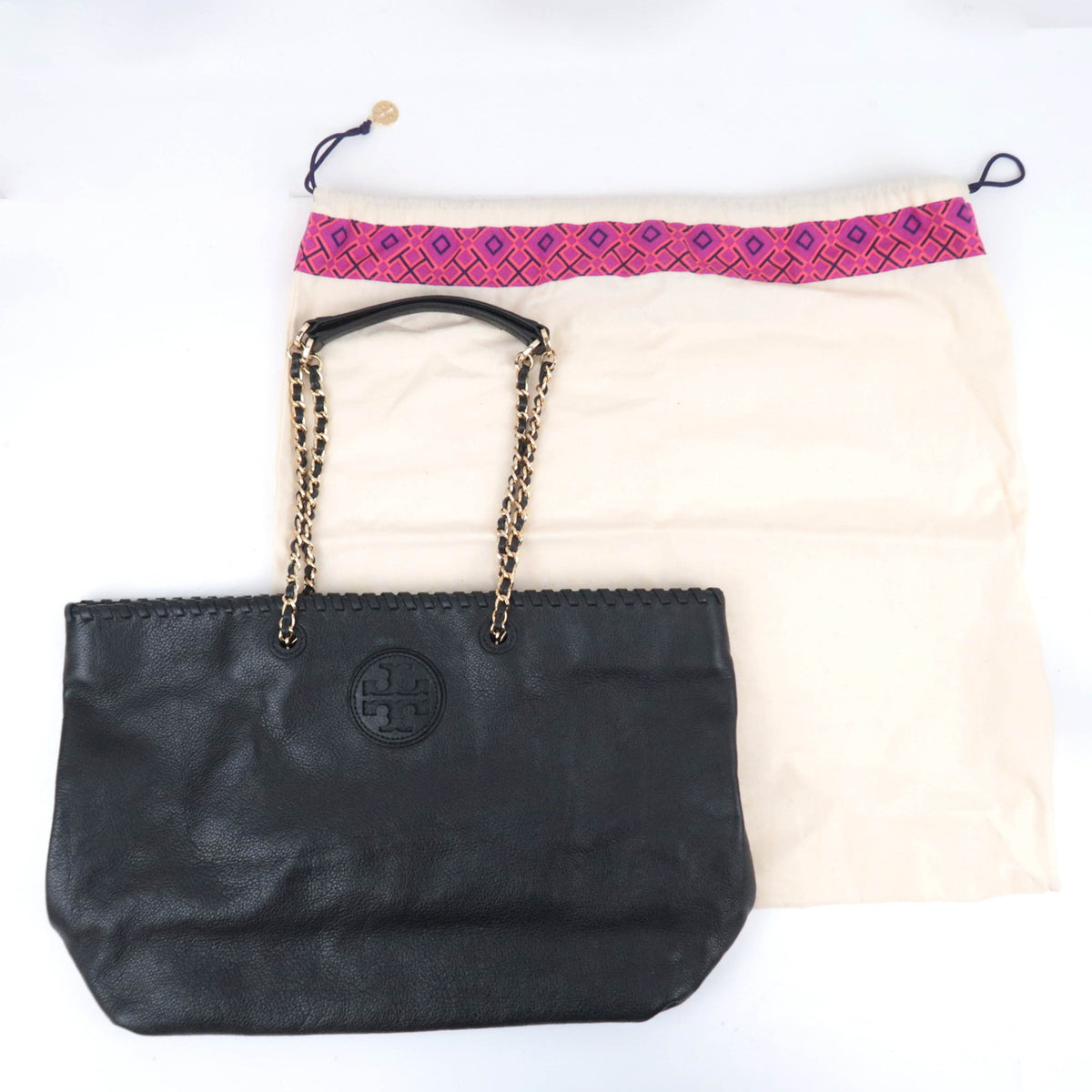 TORY BURCH Leather Chain Tote Bag